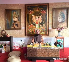 石窟之美 釋禪雪油畫作品亮相2017第二屆東莞國際佛事文化用品展